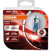 OSRAM NIGHT BREAKER LASER H4- Gen 2- +150% más luz- bombillas H4 para faros delanteros- 64193NL-HCB- 12V- duo box (2…